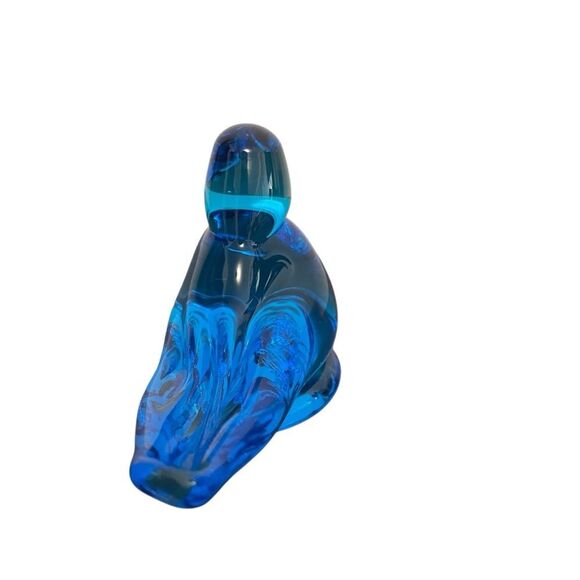 Vintage Bluebird of Happiness Signed Ron Roy 1989 Cobalt Blue Glass Bird - Picture 4 of 5